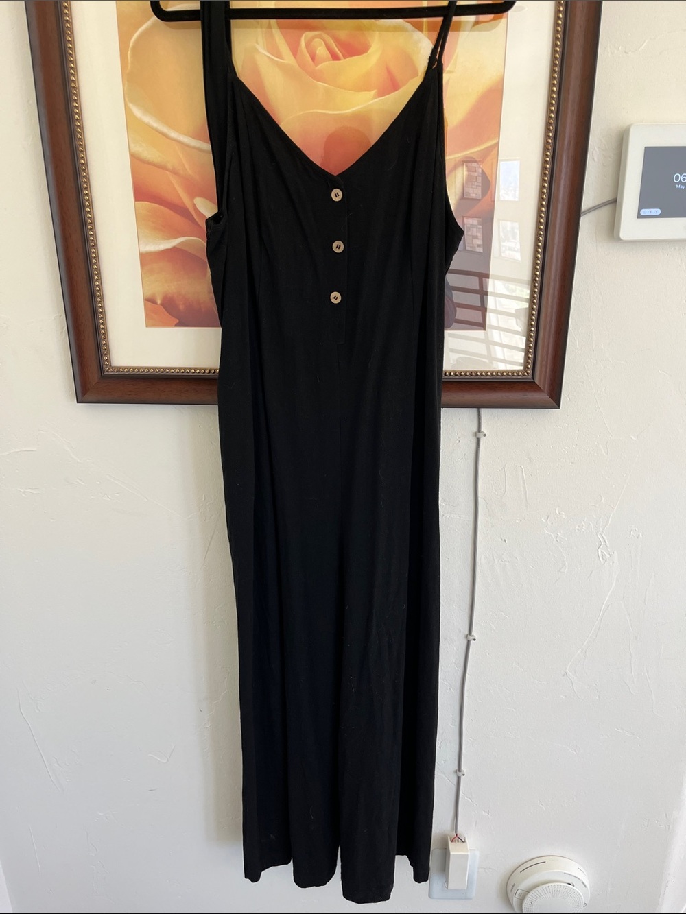 Black Sleeveless Button-Front Jumpsuit